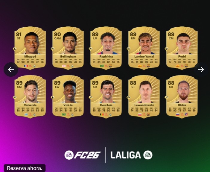 开云下载-FC26官方西甲球员评分榜：姆巴佩91最高，贝林厄姆90，亚马尔89